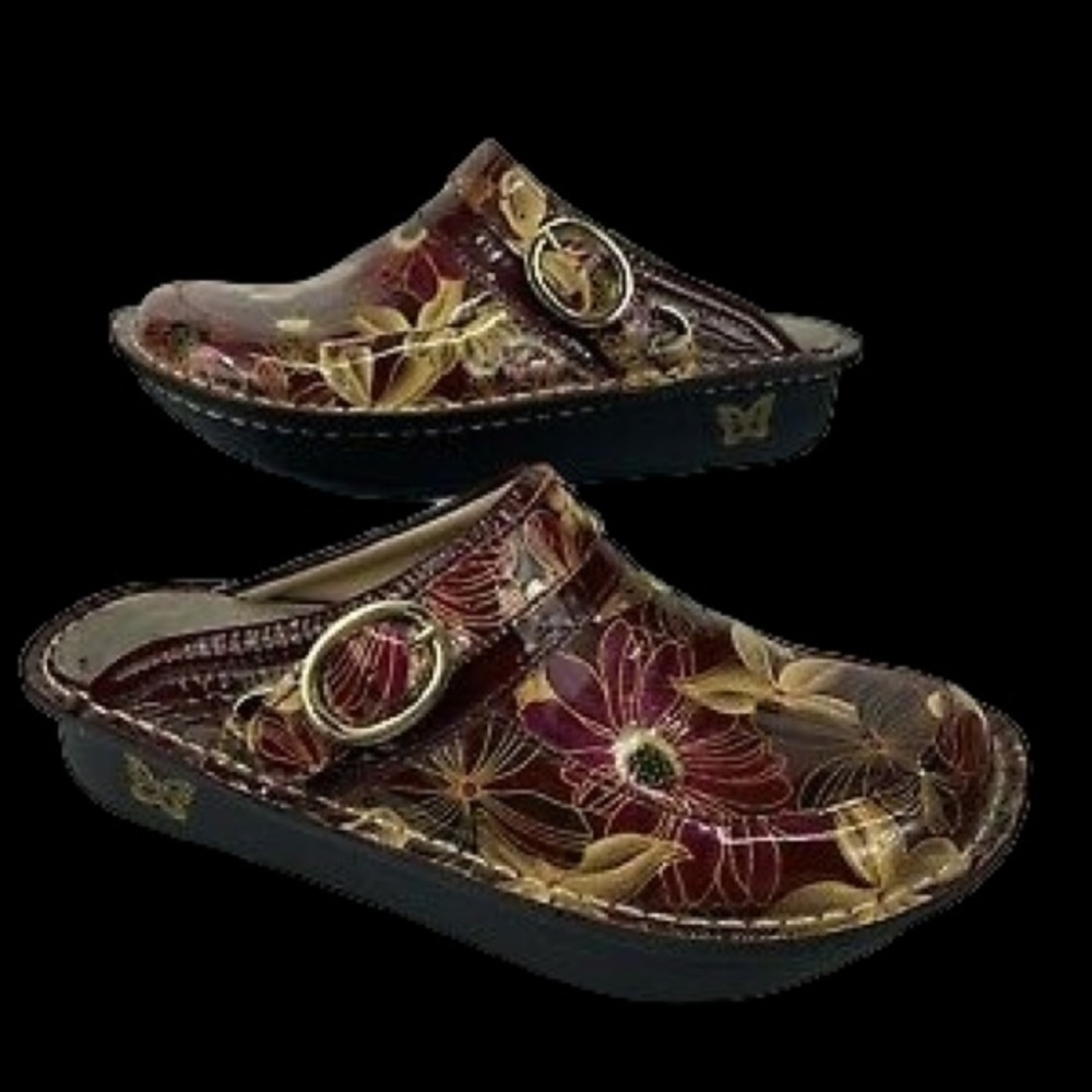Alegria Seville SEV-3221 Women's floral leather mule clog size EUR 38 DEMO SHOE